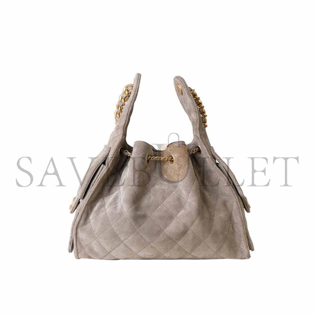 CHANEL  25C SUEDE POCKET HOBO BAG (30*26*14cm)