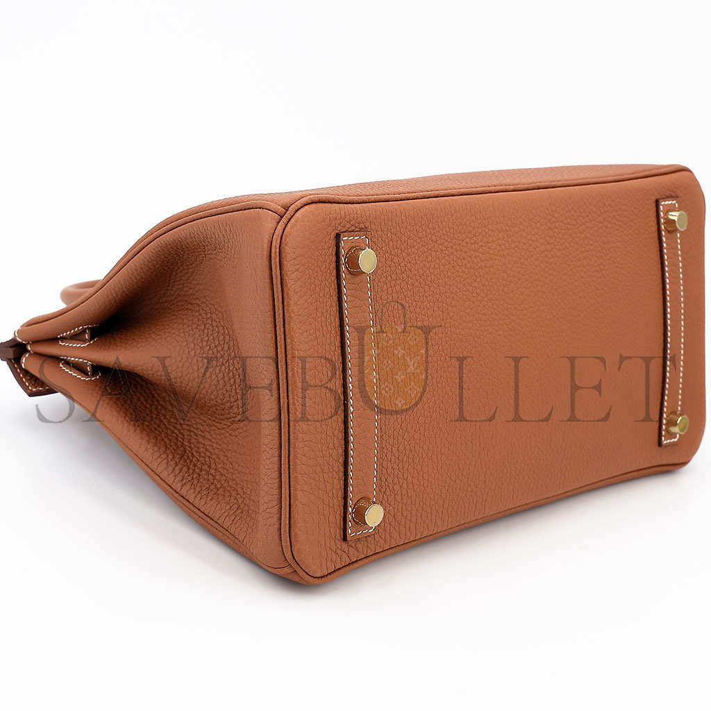 HERMÈS BIRKIN 30 TOGO LEATHER GOLDEN BROWN GOLD BUCKLE BAG 5375750663 (30*23*15cm)