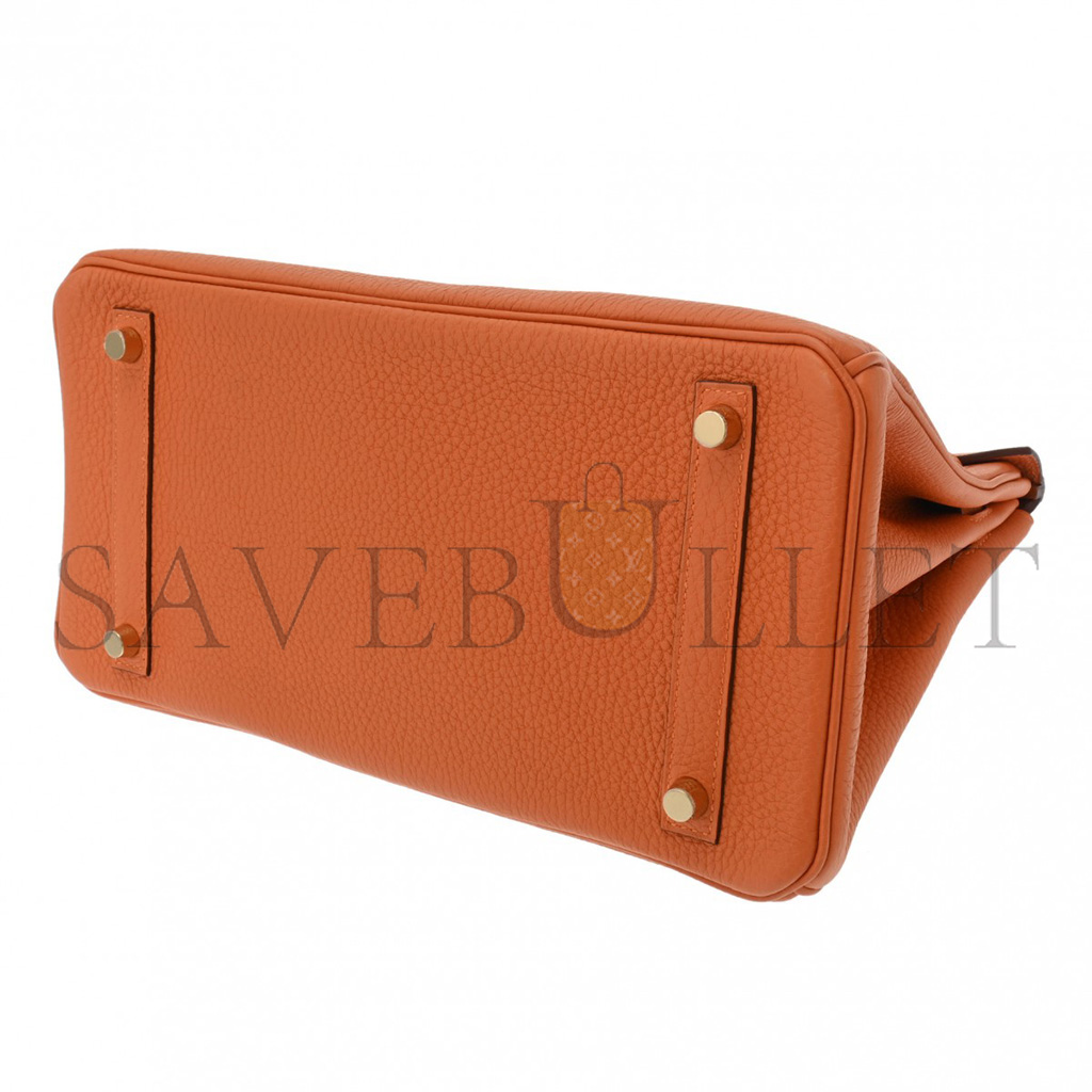 HERMES MASTER BIRKIN 35 TOGO LEATHER ORANGE GOLD BUCKLE BAG H028369CC83 (35*28*18cm)