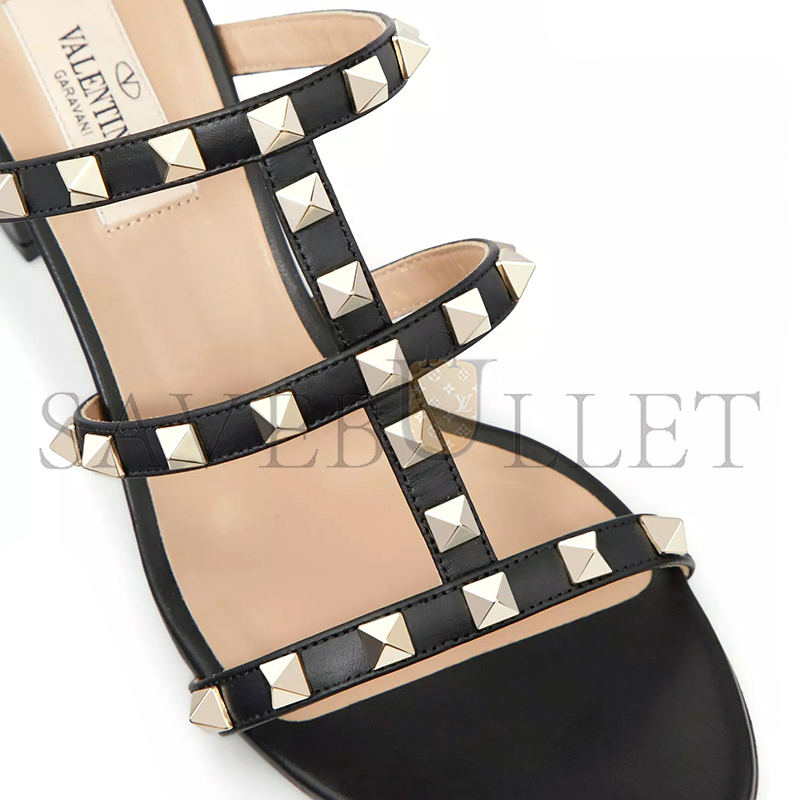 VALENTINO ROCKSTUD CALFSKIN LEATHER SLIDE SANDAL 60 MM 5W2S0C47VOD_0NO