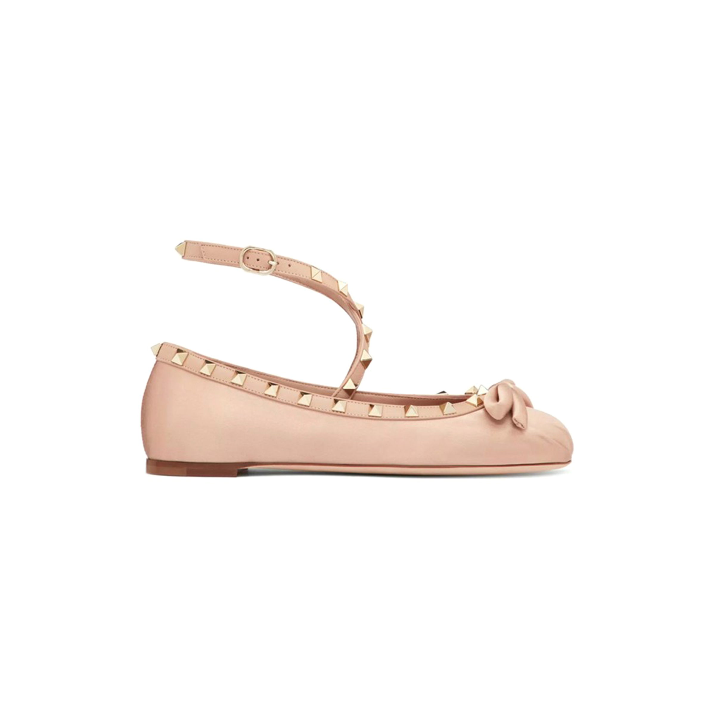 VALENTINO ROCKSTUD SATIN BALLERINA 4W2S0HB6SWH_GF9