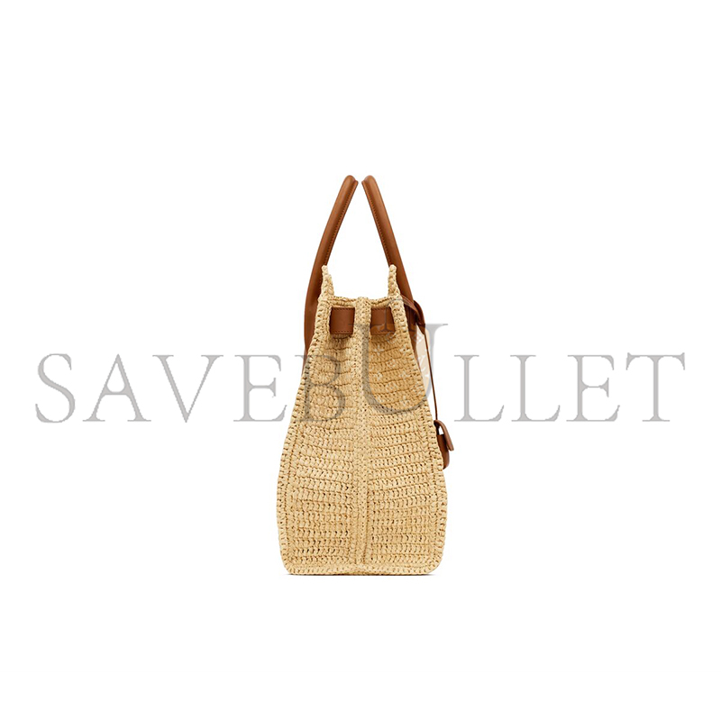 YSL SAC DE JOUR SUPPLE IN RAFFIA AND LEATHER-MEDIUM 751499GAABN2080 (41*28*13cm)