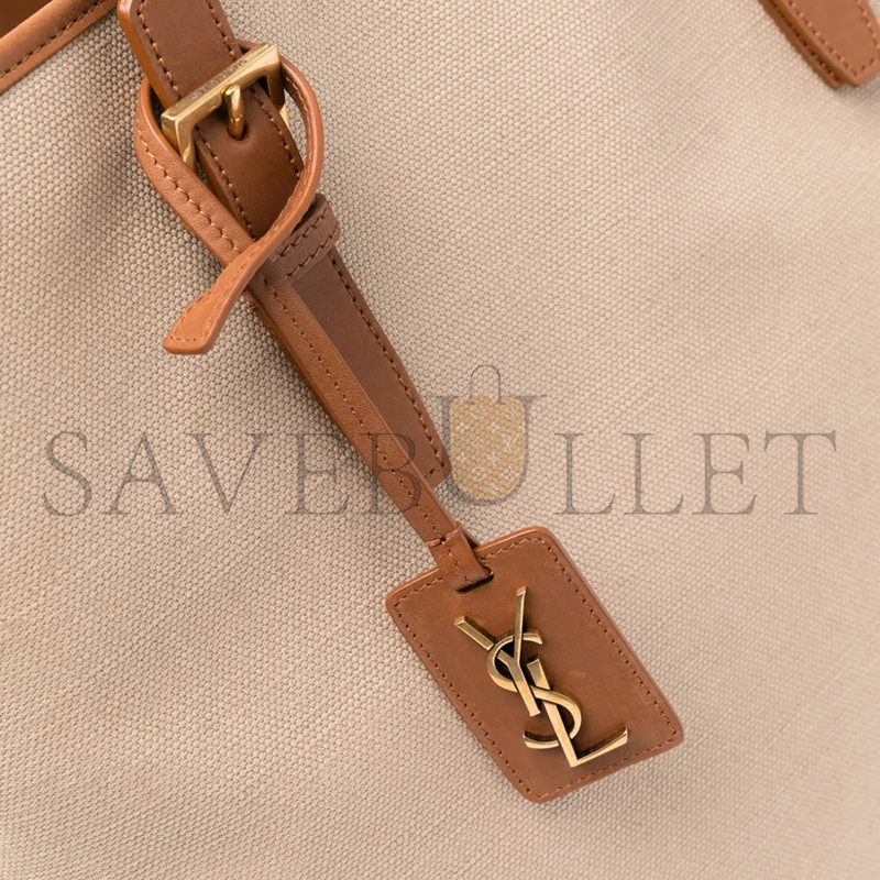 YSL LAURENT SHOPPING TOTE BAG IN DESERT DUST&BRICK 781302FAC7T (36*38*15cm)