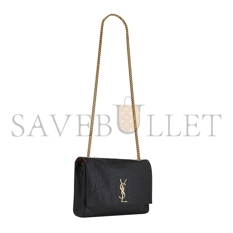 YSL REVERSIBLE KATE MEDIUM IN CROCODILE-EMBOSSED LEATHER 55380424O1W1062 (28.5*20*6cm)