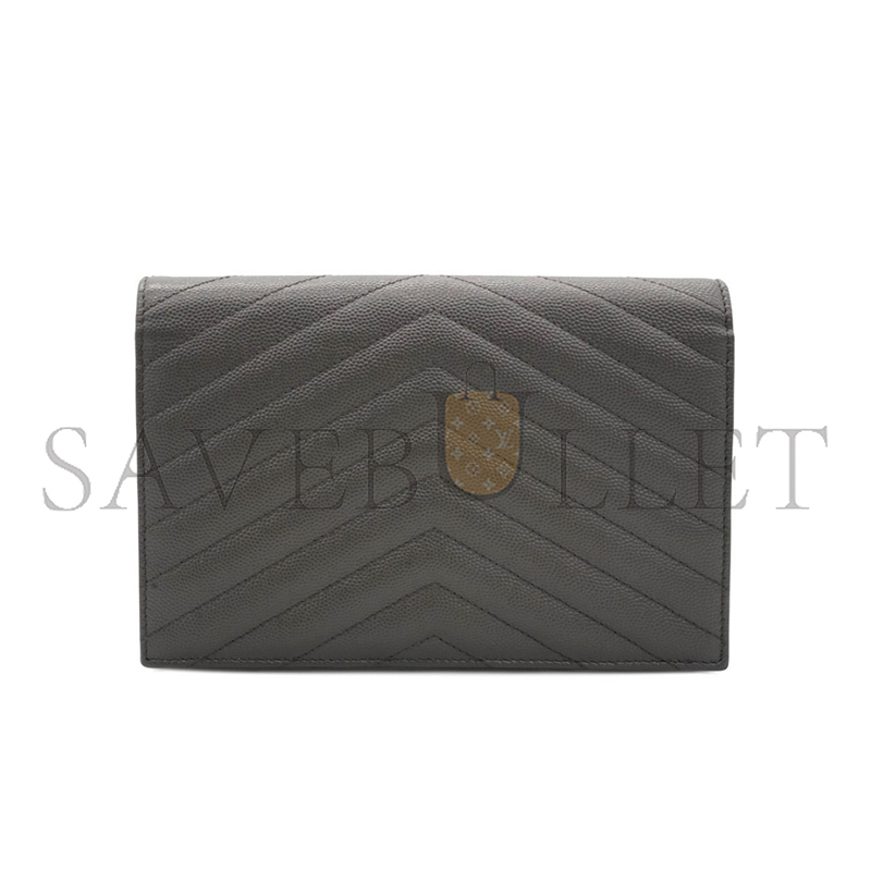 YSL CASSANDRE ENVELOPE CHAIN WALLET IN GRAIN DE POUDRE LEATHER 393953BOW021257 (19*12.5*3.5cm)