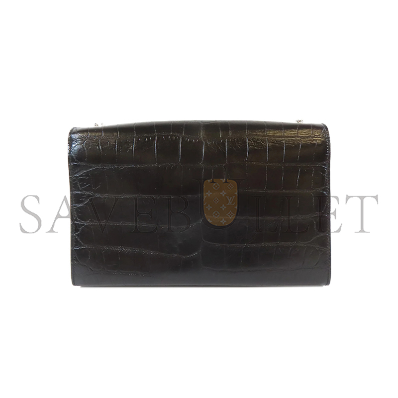 YSL KATE SMALL CHAIN BAG WITH TASSEL IN CROCODILE-EMBOSSED LEATHER 452159600354 (20*12.5*5cm)