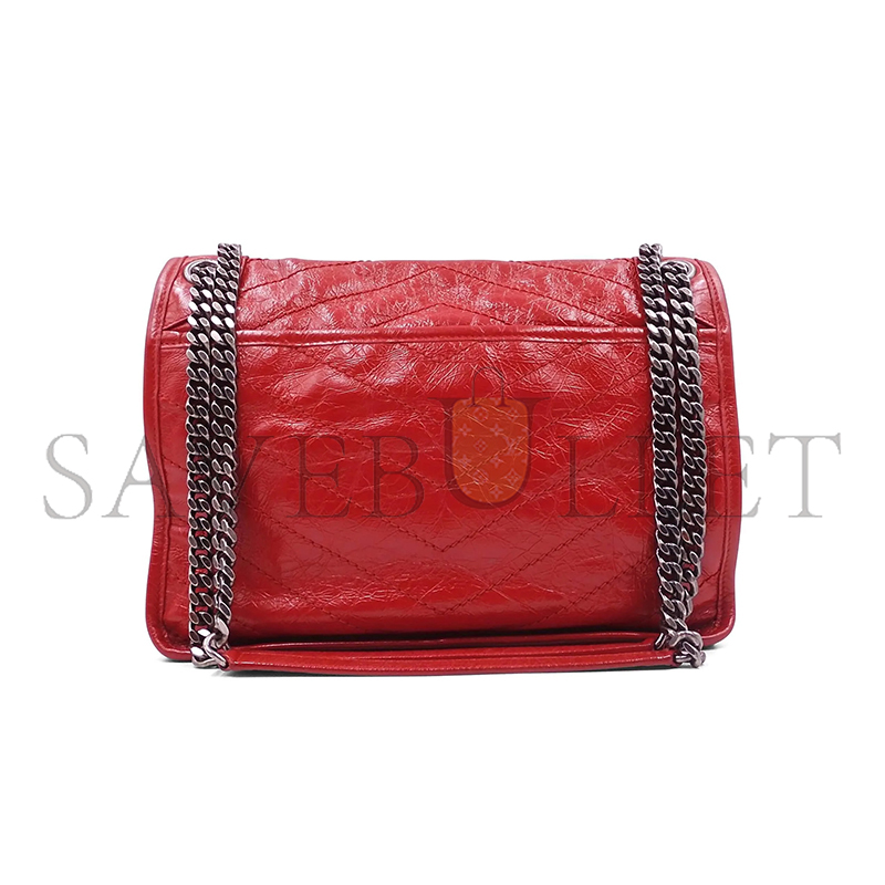 YSL NIKI MEDIUM CHAIN BAG IN CRINKLED VINTAGE LEATHER 4988940EN046805 (28*20*8.5cm)