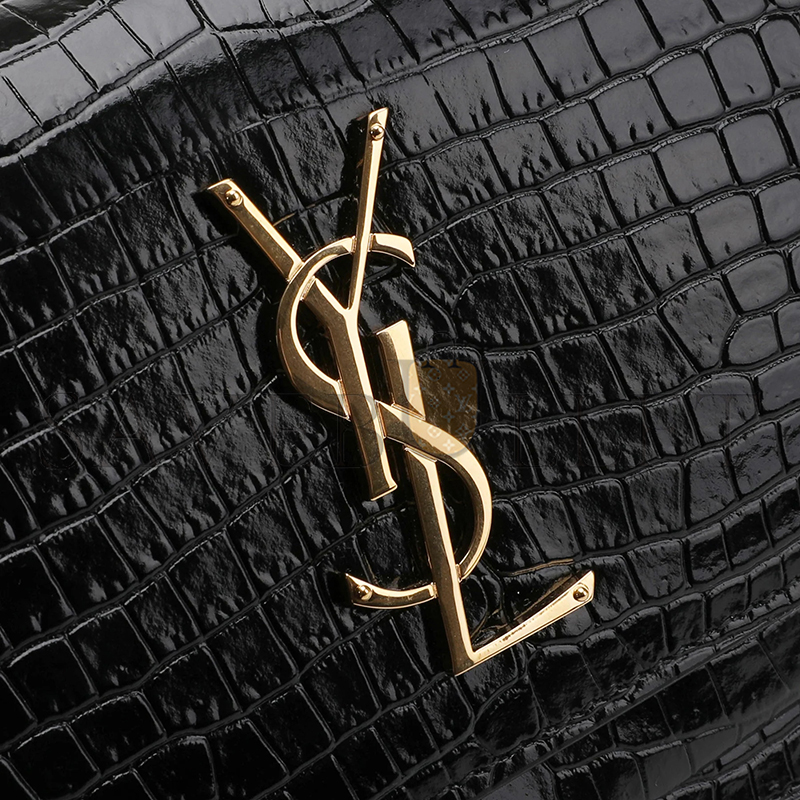 YSL SUNSET TOP HANDLE IN CROCODILE-EMBOSSED SHINY LEATHER 533026DND1J1000 (19*14*5.5cm)