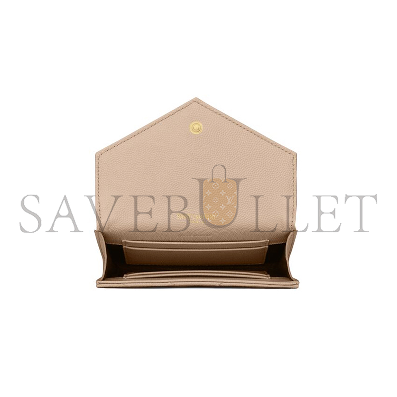 YSL CASSANDRE MATELASSÉ SMALL ENVELOPE WALLET IN GRAIN DE POUDRE LEATHER 414404BOW012721 (13.5*9.5*3cm)