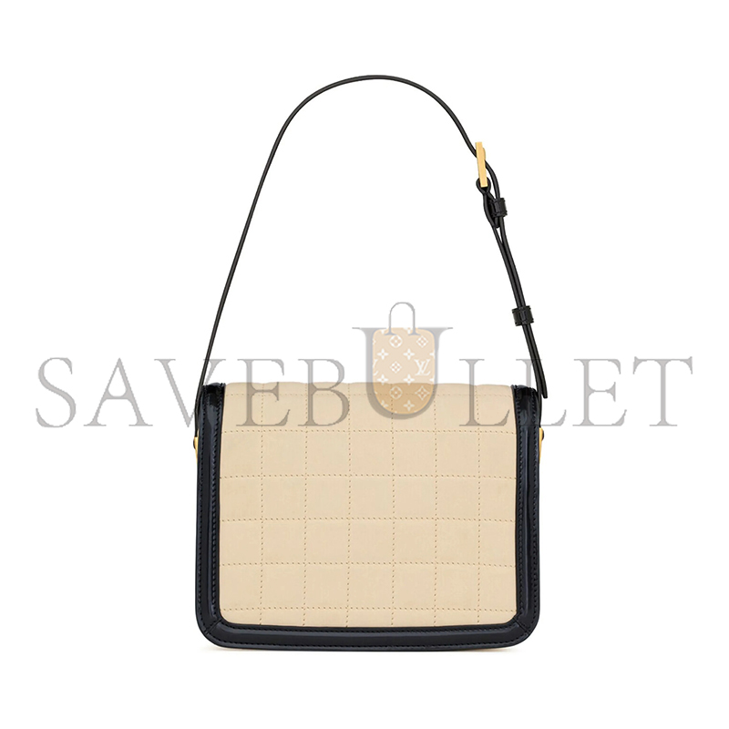 YSL SOLFERINO SMALL IN QUILTED NUBUCK SUEDE AND BRUSHED LEATHER 739139AABWP9289 (18.5*14*6cm)