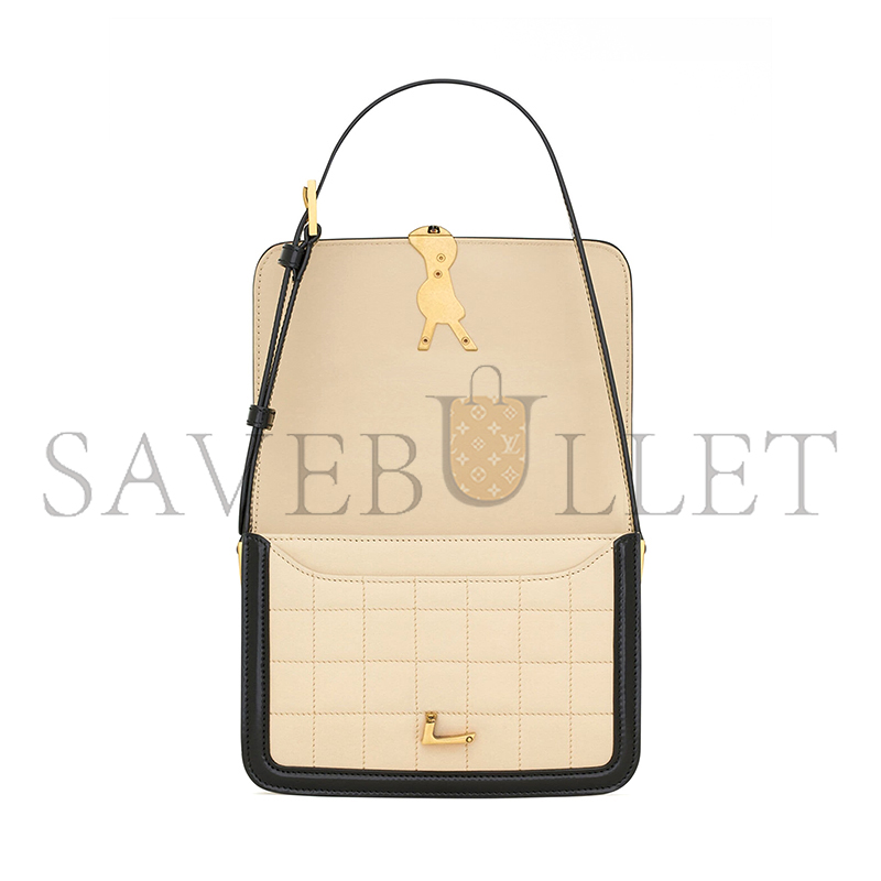 YSL SOLFERINO SMALL IN QUILTED NUBUCK SUEDE AND BRUSHED LEATHER 739139AAB6Z9289 (18.5*14*6cm)