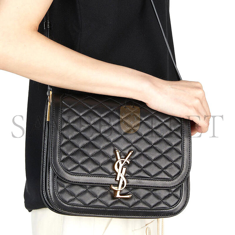 YSL SOLFERINO MEDIUM SATCHEL IN QUILTED LAMBSKIN 733704AABRT1000 (22*18*4cm)