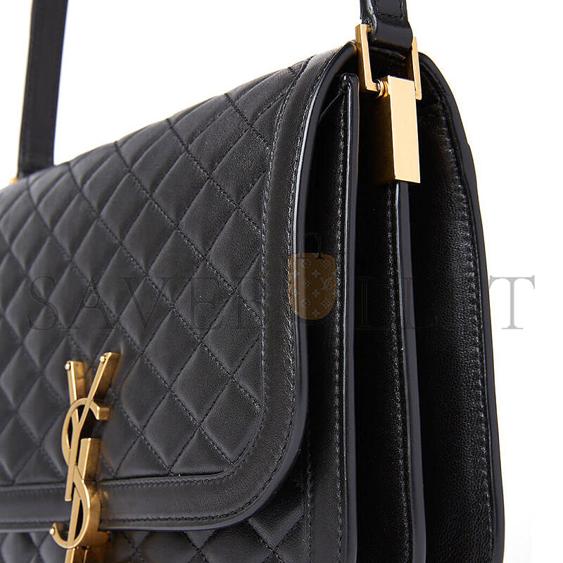 YSL SOLFERINO MEDIUM SATCHEL IN QUILTED LAMBSKIN 733704AABRT1000 (22*18*4cm)