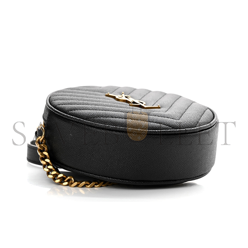 YSL VINYLE IN CHEVRON-QUILTED GRAIN DE POUDRE EMBOSSED LEATHER 6104361GF071000 (17*17*5.5cm)