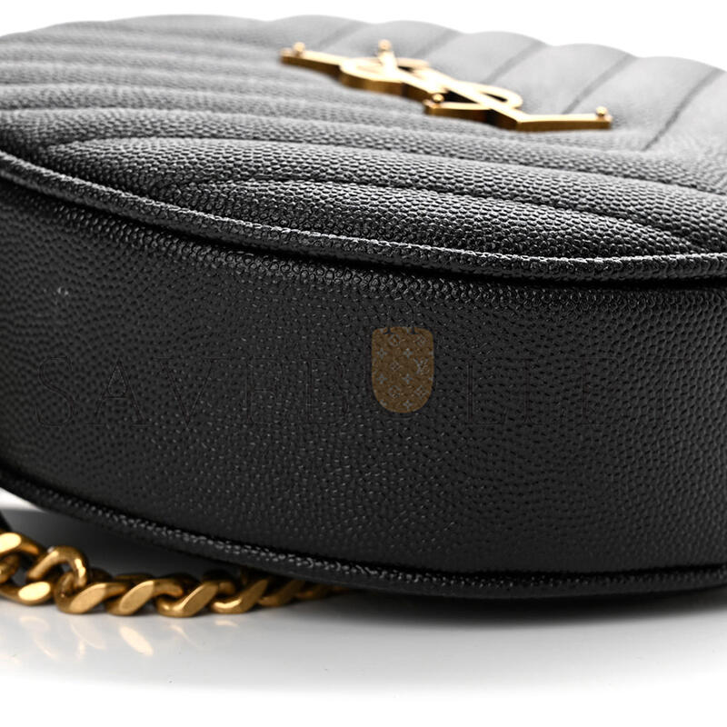 YSL VINYLE IN CHEVRON-QUILTED GRAIN DE POUDRE EMBOSSED LEATHER 6104361GF071000 (17*17*5.5cm)