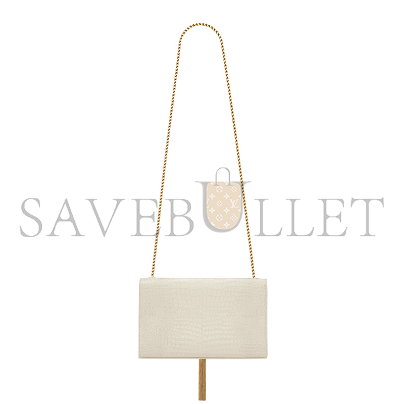 YSL KATE MEDIUM TASSEL IN CROCODILE-EMBOSSED LEATHER 354119DND0J9207 (24*14.5*5.5cm)