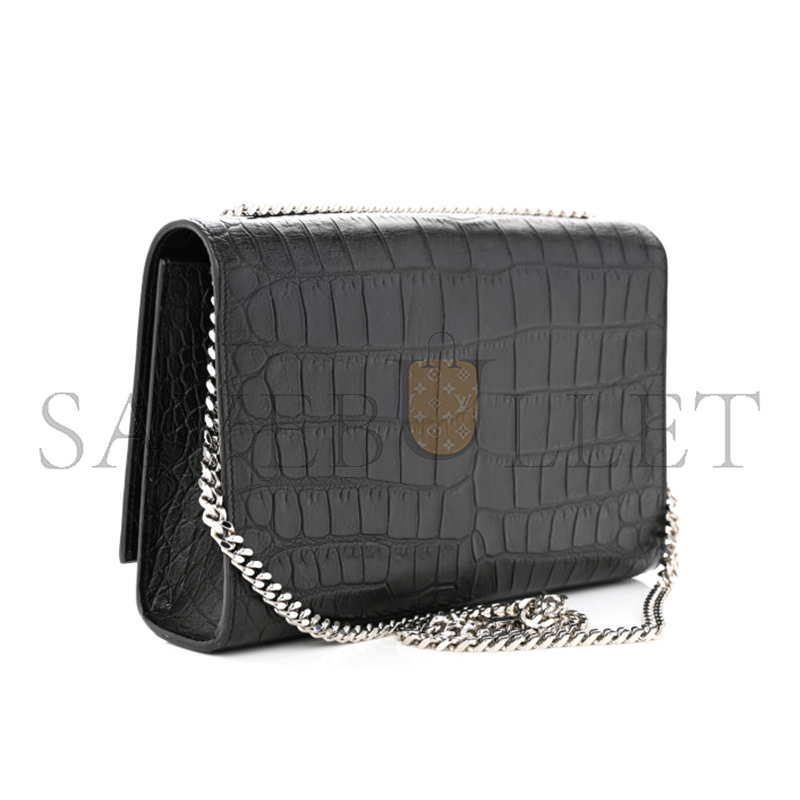 YSL KATE MEDIUM TASSEL IN CROCODILE-EMBOSSED LEATHER 354119DND0N1000 (24*14.5*5.5cm)