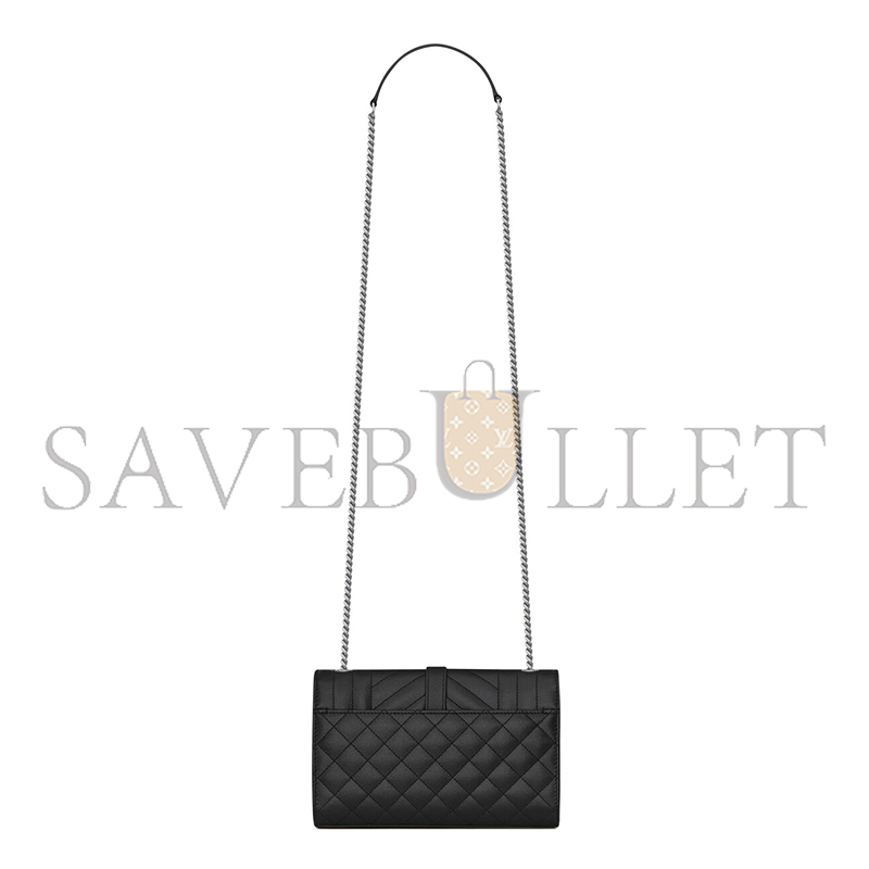 YSL ENVELOPE SMALL IN QUILTED GRAIN DE POUDRE EMBOSSED LEATHER 600195BOW921000 (21*13*6cm)