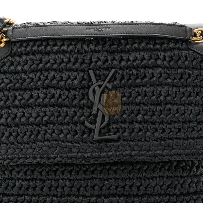 YSL NIKI MEDIUM IN RAFFIA AND LEATHER 633187GG66W1000 (28*20*8.5cm)
