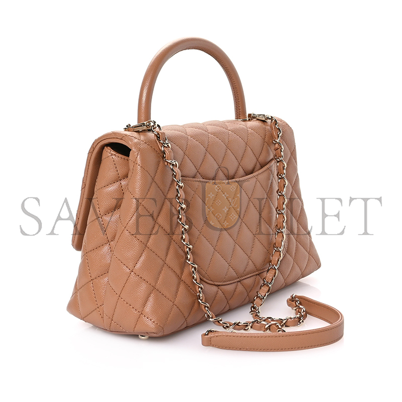CHANEL CAVIAR SMALL QUILTED COCO HANDLE FLAP A92991 B05068 NB356 (29*18*12cm)