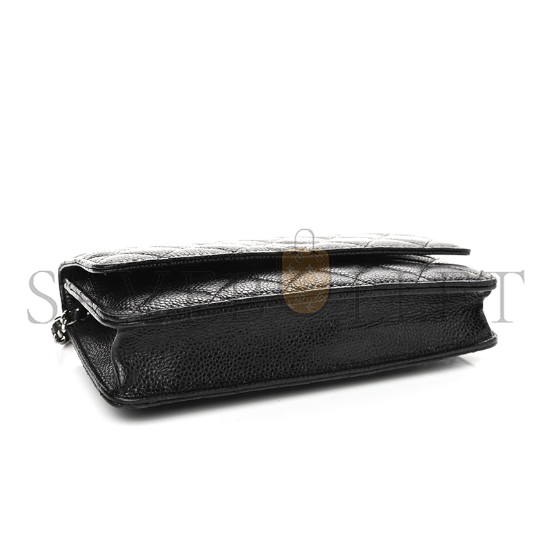 CHANEL MASTER CAVIAR QUILTED WALLET ON CHAIN WOC BLACk AP0250 (19*12*4.5cm)