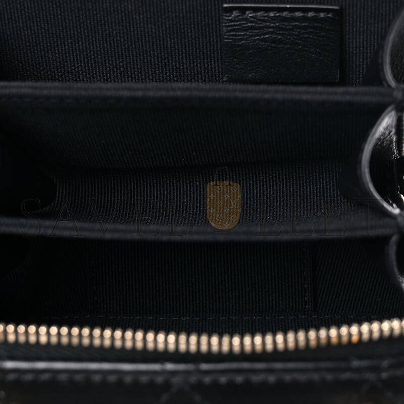 CHANEL QUILTED MINI LACQUERED CHAIN CLUTCH BLACK AP2738 B07995 94305 (10.5*7*4.5cm)