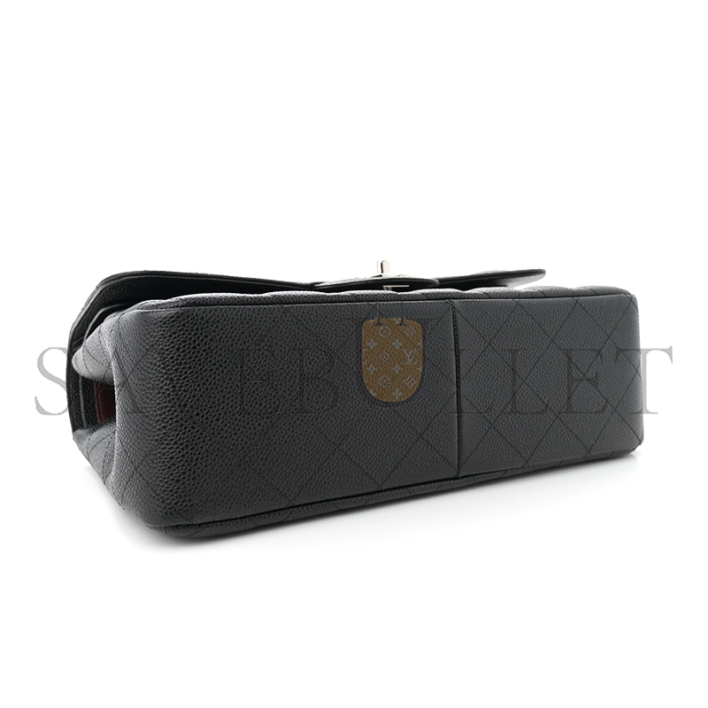 CHANEL CAVIAR QUILTED JUMBO DOUBLE FLAP BLACK 1633607 (30*20*9cm)