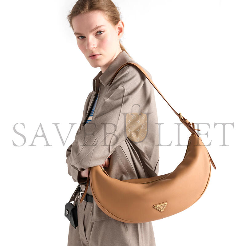 PRADA DEMI-LUNE LARGE LEATHER SHOULDER BAG 1BC255 (42*19.5*8.5cm)