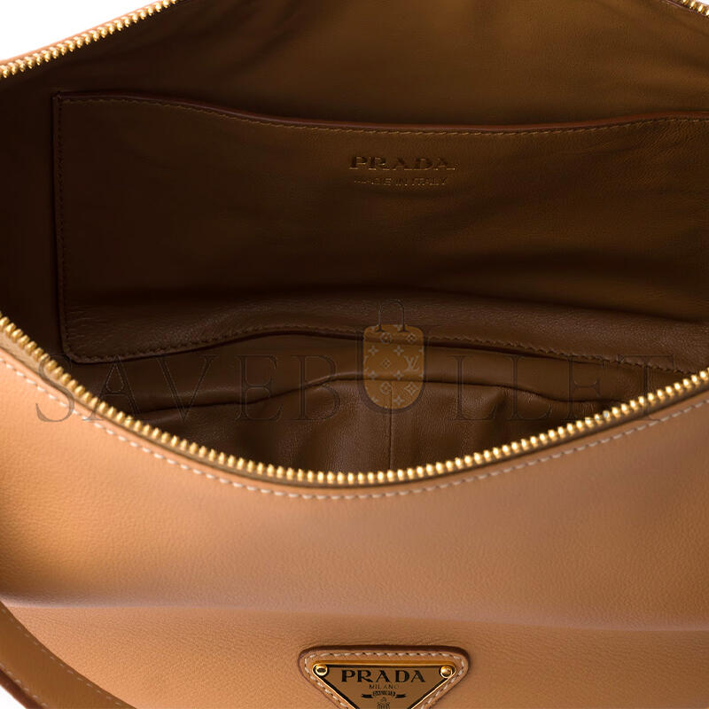 PRADA DEMI-LUNE LARGE LEATHER SHOULDER BAG 1BC255 (42*19.5*8.5cm)