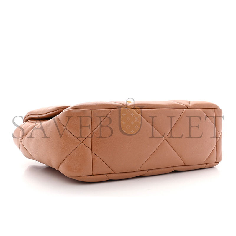 CHANEL LAMBSKIN QUILTED MEDIUM 19 FLAP 1614648 (25*17*8cm)