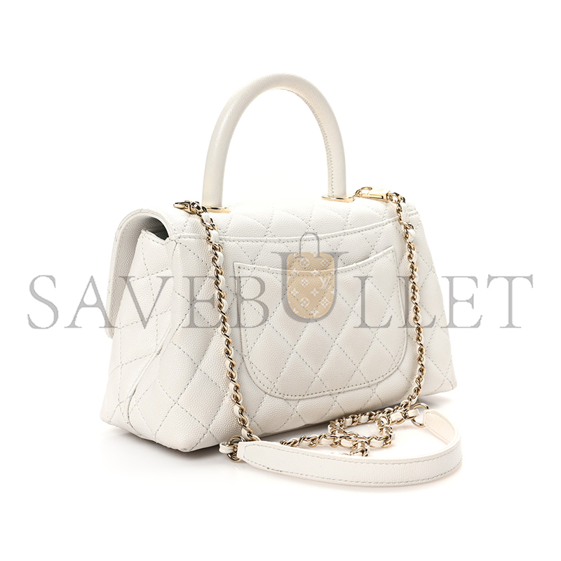 CHANEL CAVIAR QUILTED MINI COCO HANDLE FLAP A92990 (23*14*9cm)
