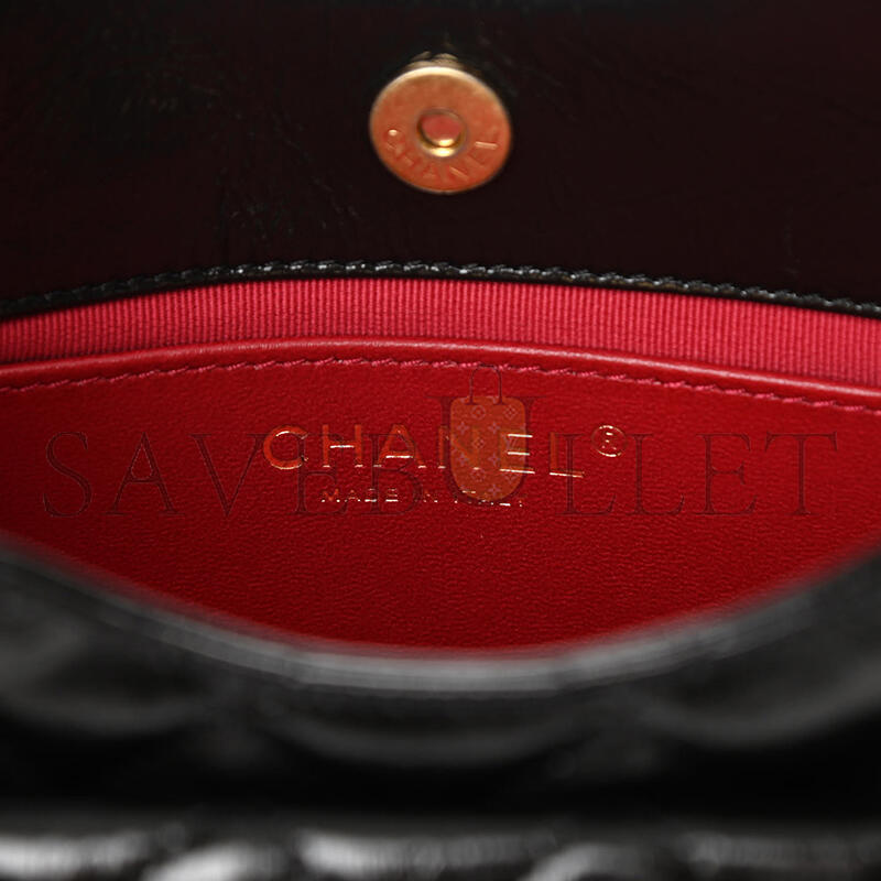CHANEL SHINY CRUMPLED CALFSKIN QUILTED SMALL WAVY CC HOBO AS4323 (18*17*6cm)
