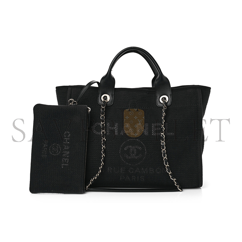 CHANEL MIXED FIBERS SMALL DEAUVILLE TOTE 1648915 (34*27*18cm)