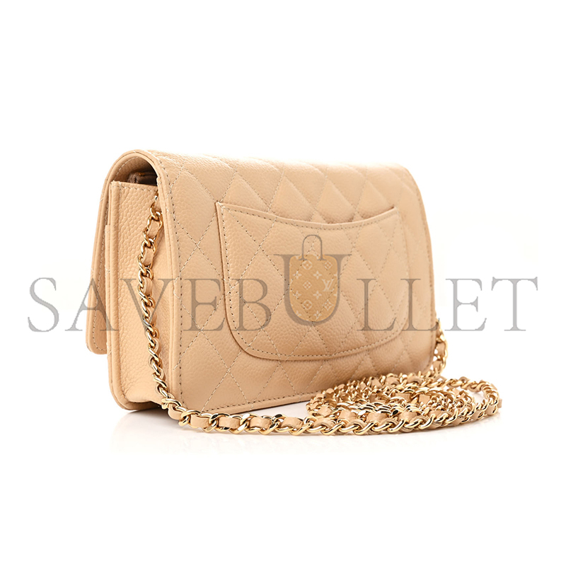 CHANEL CAVIAR QUILTED WALLET ON CHAIN WOC 1647121 (20*12*3cm)