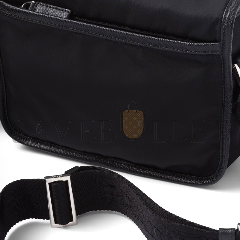 PRADA RE-NYLON AND SAFFIANO LEATHER SHOULDER BAG 2VD034 (22*16*8.5cm)