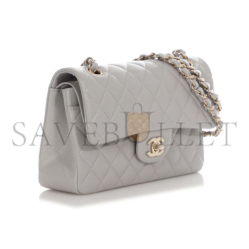 CHANEL CAVIAR QUILTED SMALL CLASSIC DOUBLE FLAP 1302411 (23*14*6cm)