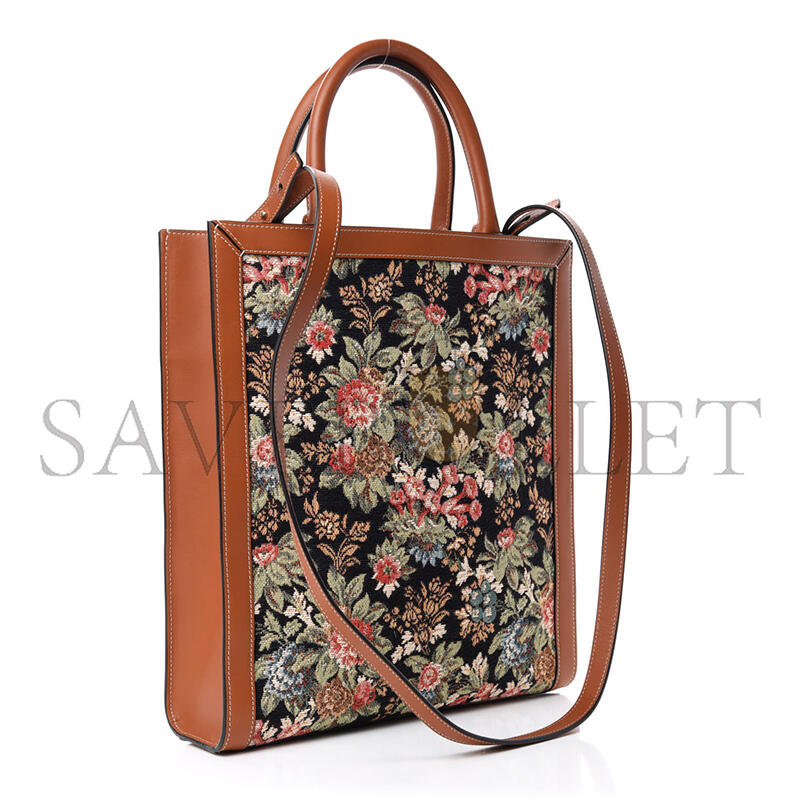 CELINE SMALL TOTE IN CABAS FLORAL JACQUARD AND COWHIDE 192082CXG.19RV (32*29*8cm)
