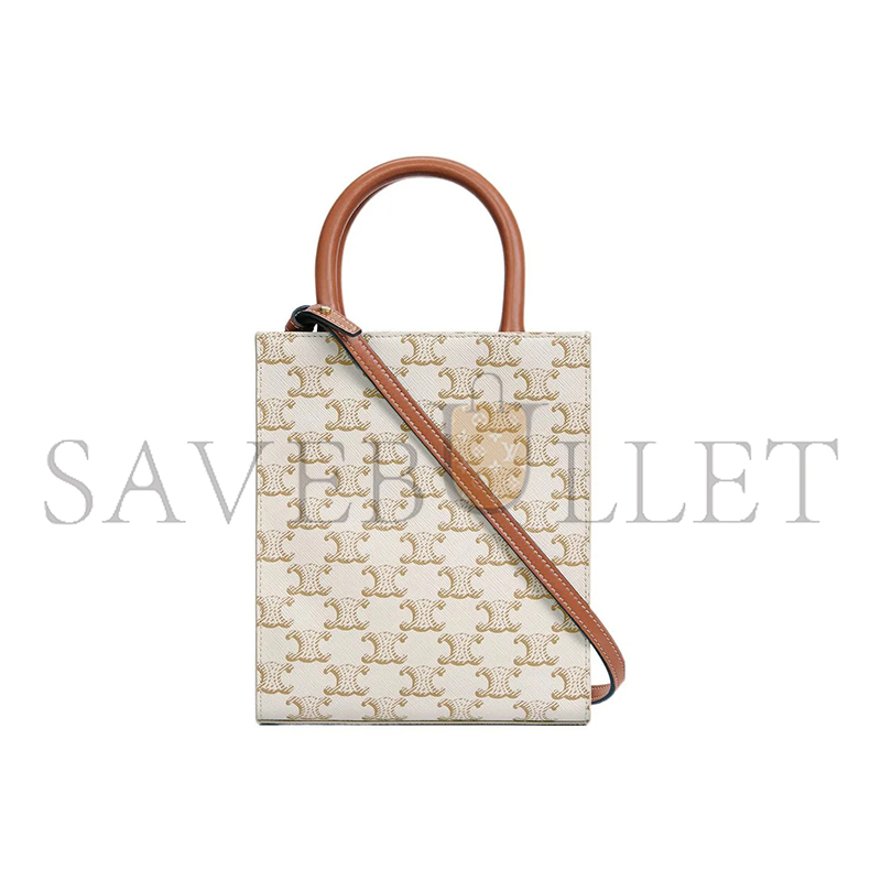 CELINE MINI TOTE IN CABAS TRIOMPHE PRINTS AND LEATHER 194372BZK.01BC (21*17*4cm)
