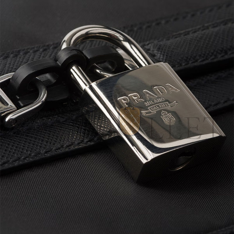 PRADA RE-NYLON AND SAFFIANO LEATHER DUFFEL BAG 2VC014 (45*27*23cm)