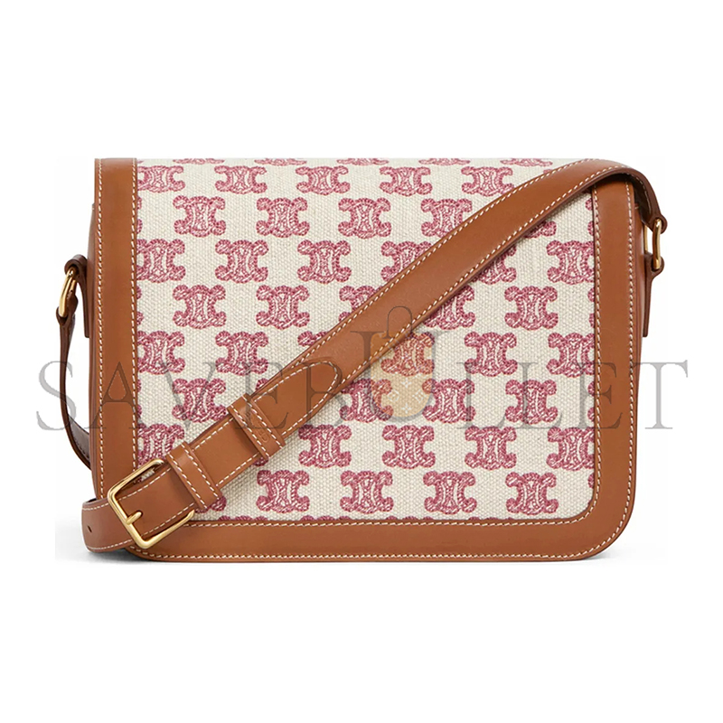 CELINE MEDIUM CLASSIQUE TRIOMPHE BAG IN FABRIC AND CALFSKIN 191242DBA.25VP (22.5*16.5*7.5cm)