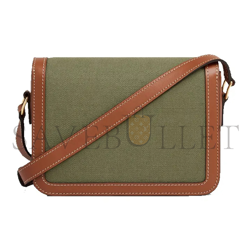 CELINE SMALL TEEN TRIOMPHE BAG IN TEXTILE AND CALFSKIN 188882CD3.15KZ (18.5*14*6cm)