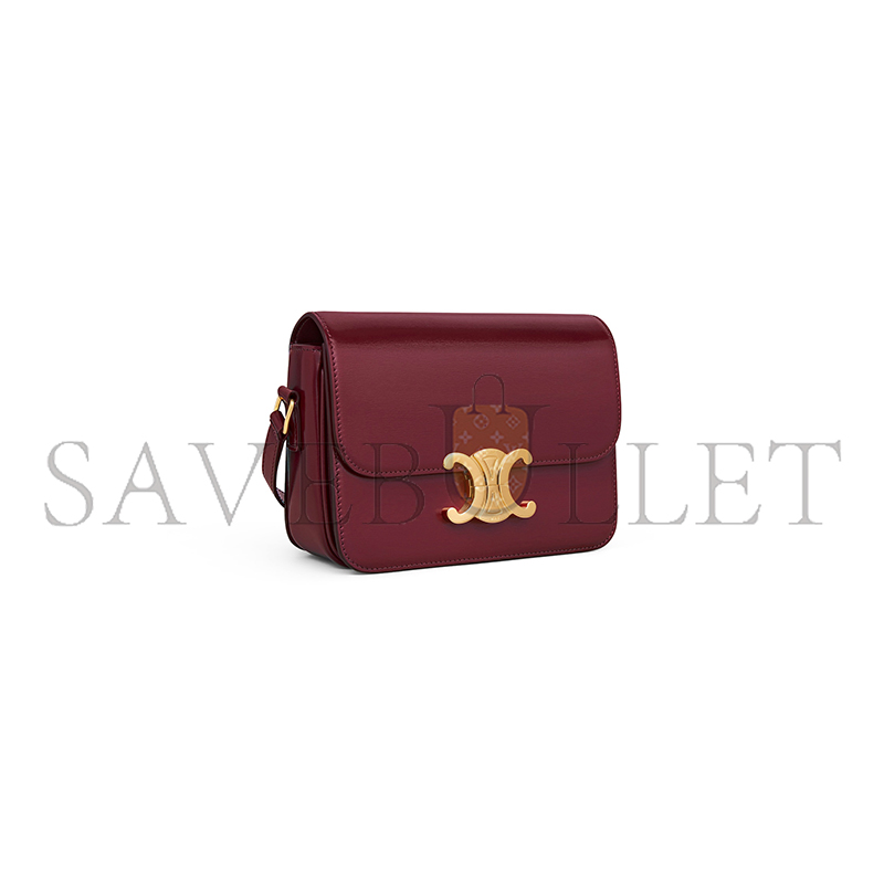CELINE SMALL TEEN TRIOMPHE BAG IN SHINY CALFSKIN 188423BF4.28LB (18.5*14*6cm)