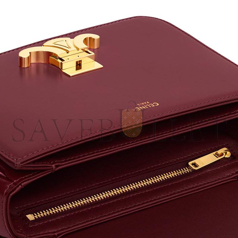CELINE SMALL TEEN TRIOMPHE BAG IN SHINY CALFSKIN 188423BF4.28LB (18.5*14*6cm)