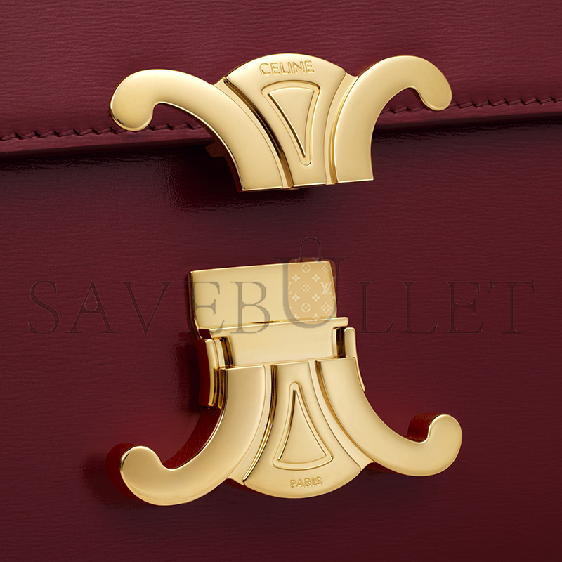 CELINE SMALL TEEN TRIOMPHE BAG IN SHINY CALFSKIN 188423BF4.28LB (18.5*14*6cm)