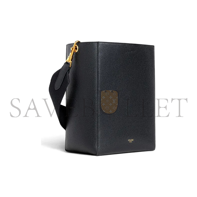 CELINE SMALL BUCKET BAG IN SANGLE SEAU PEBBLED CALFSKIN 189303AH4.38NO (25*18*12cm)