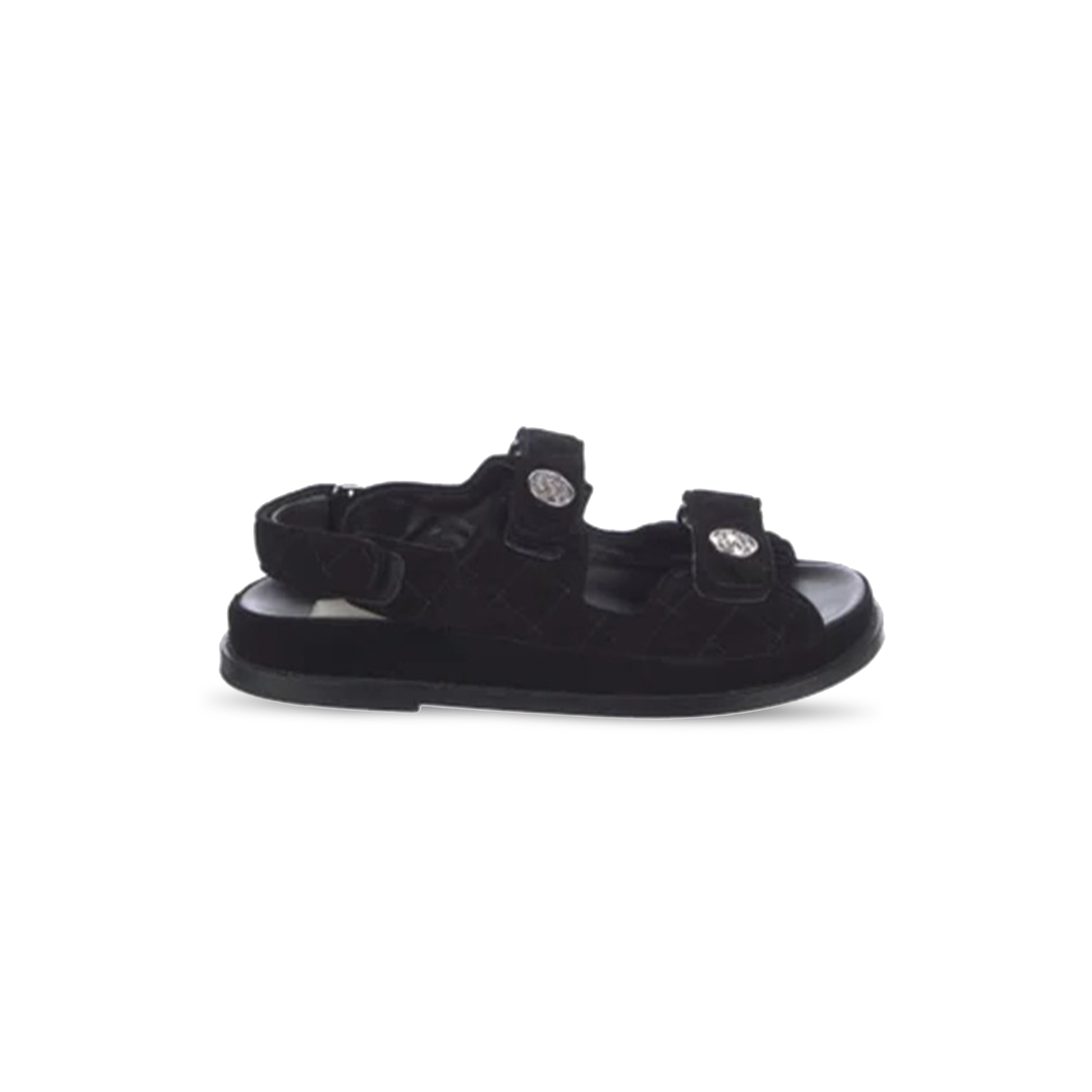 CHANEL VELCRO SANDALS FOR WOMEN 2022 SUMMER FLAT SOLED SHOES BLACK