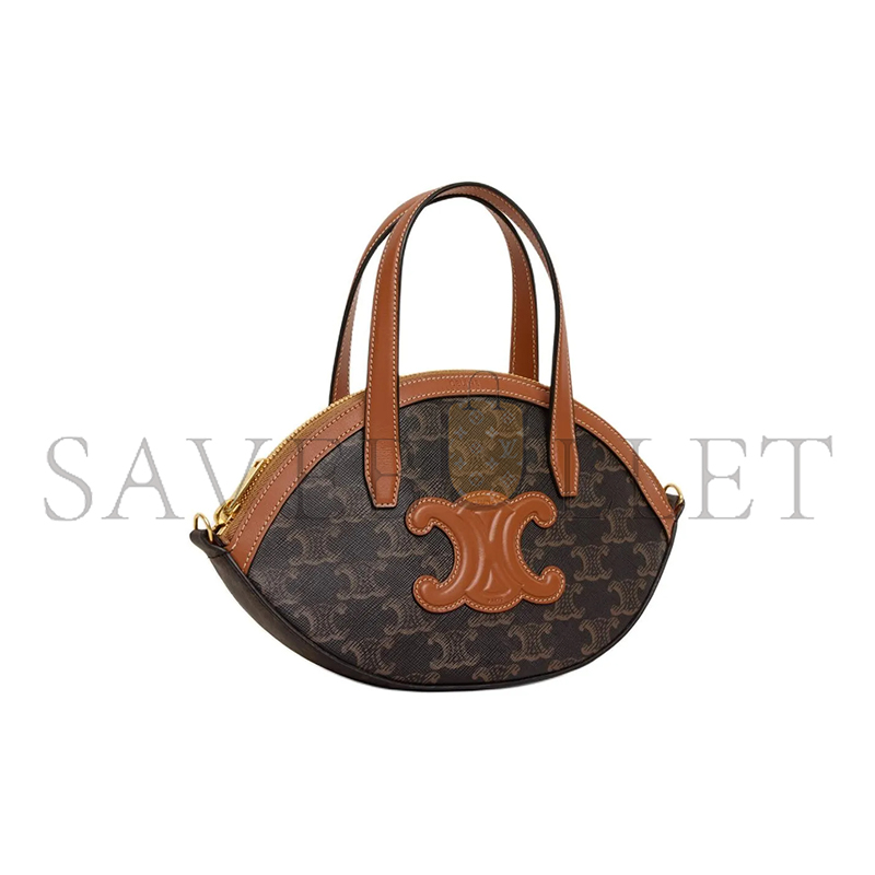 CELINE SHOULDER BAG TRIOMPHE IN TRIOMPHE CANVAS AND LAMBSKIN 122262BZJ.04LU (24*21*5cm)