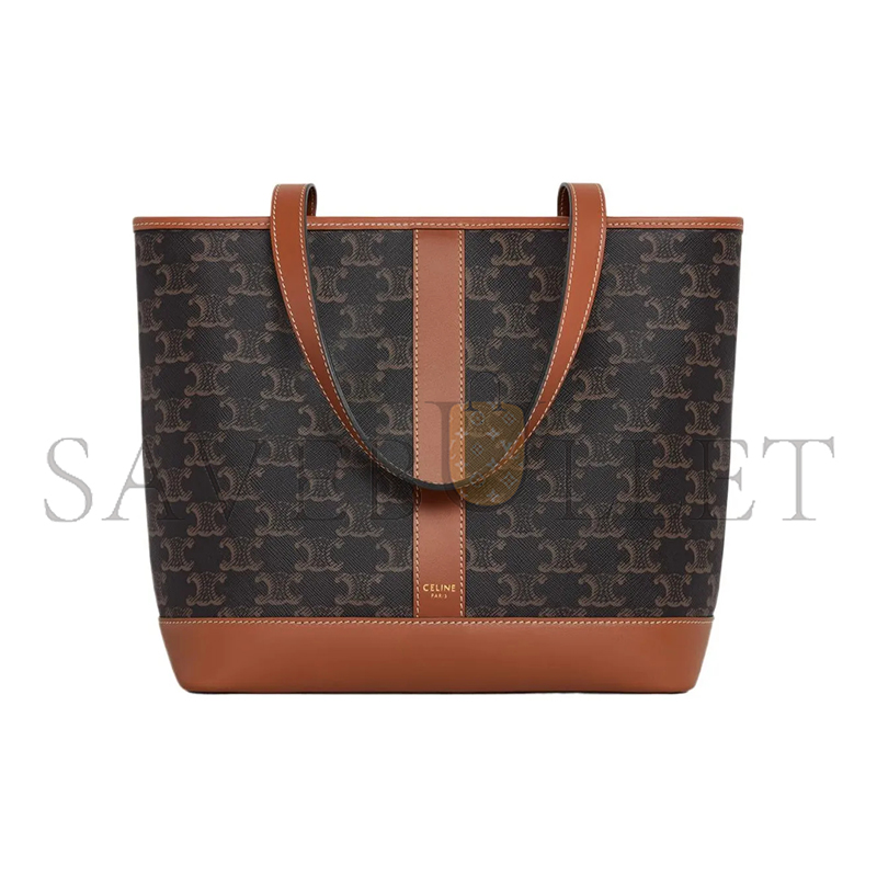 CELINE SMALL TOTE BAG TRIOMPHE IN TRIOMPHE CANVAS AND LAMBSKIN 115082CAS.04LU (26.5*23*12cm)
