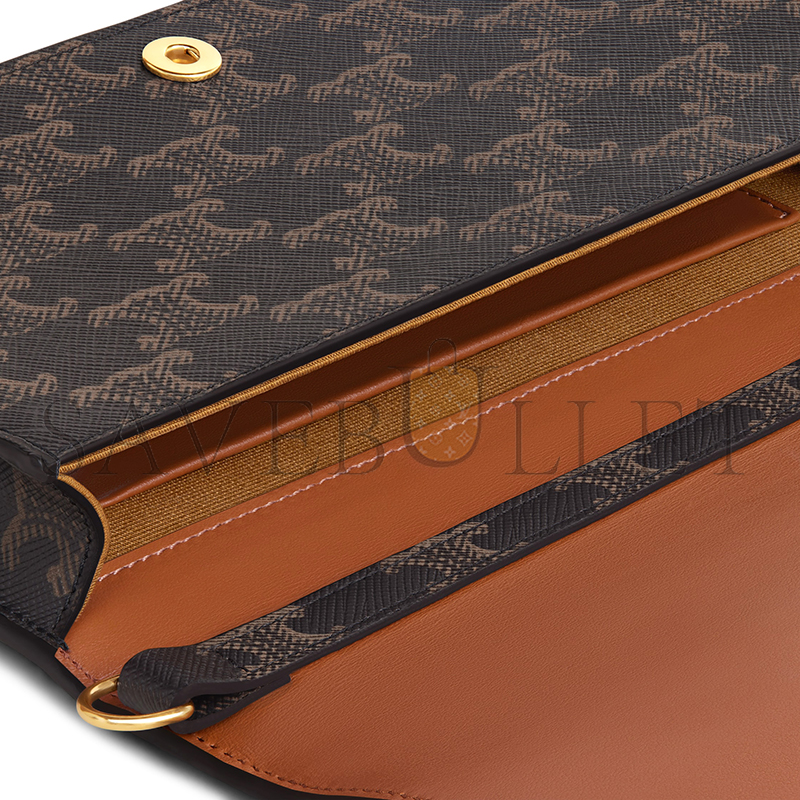 CELINE MULTIPOCHETTE IN TRIOMPHE CANVAS AND CALFSKIN 10L972DQB.04LU (20.5*11*4cm)