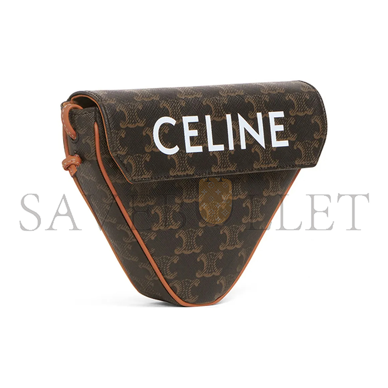 CELINE CROSSBODY BAG IN TRIOMPHE CANVAS AND CALFSKIN 195902BZK.04LI (21*15*4cm)